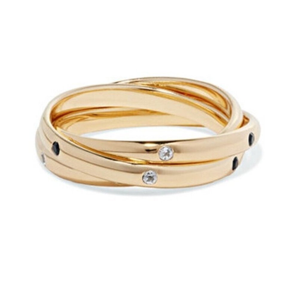 NWT Elizabeth & James Ollie Mila Triple Intertwined Topaz Spinel Ring Size 6